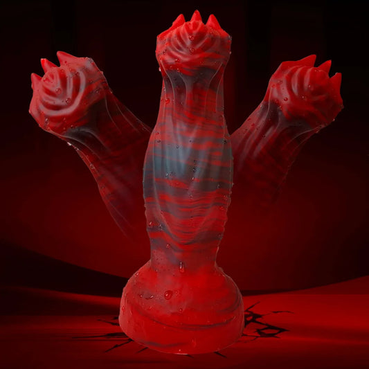 Red Silicone Texture 8 Inch Dragon Dildo -- 49.99 -