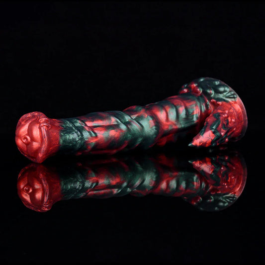 9 Inch Red Green Texture Fantasy Horse Dildo -- 49.90 -