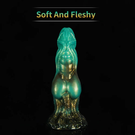 Green 8 Inch Textured Monster Tentacle Dildo with Suction Cup -- 43.00 -