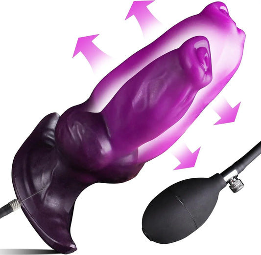 Purple 6 Inch Inflatable Big Anal Plug Knotted Dildo -- 65.00 -