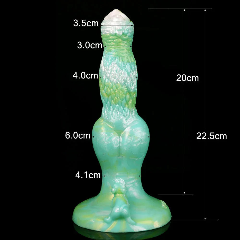 8 Inch Green Silicone Fantasy Dog Dildo -- 49.99 -