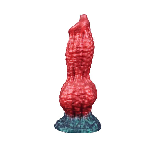 6 Inch Red Textured Dog Knotted Dildo -- 39.00 -