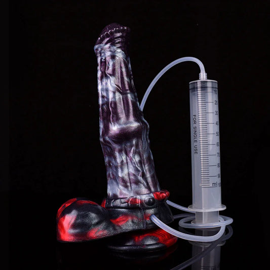 9 Inch Black Purple Texture Ejaculating Horse Dildo -- 69.90 -