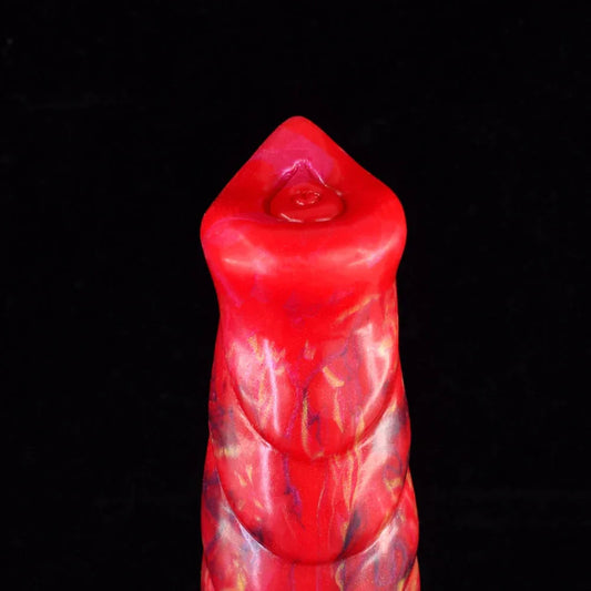 Lava Red 9 Inch Horse Monster Dildo with Knot -- 49.90 -