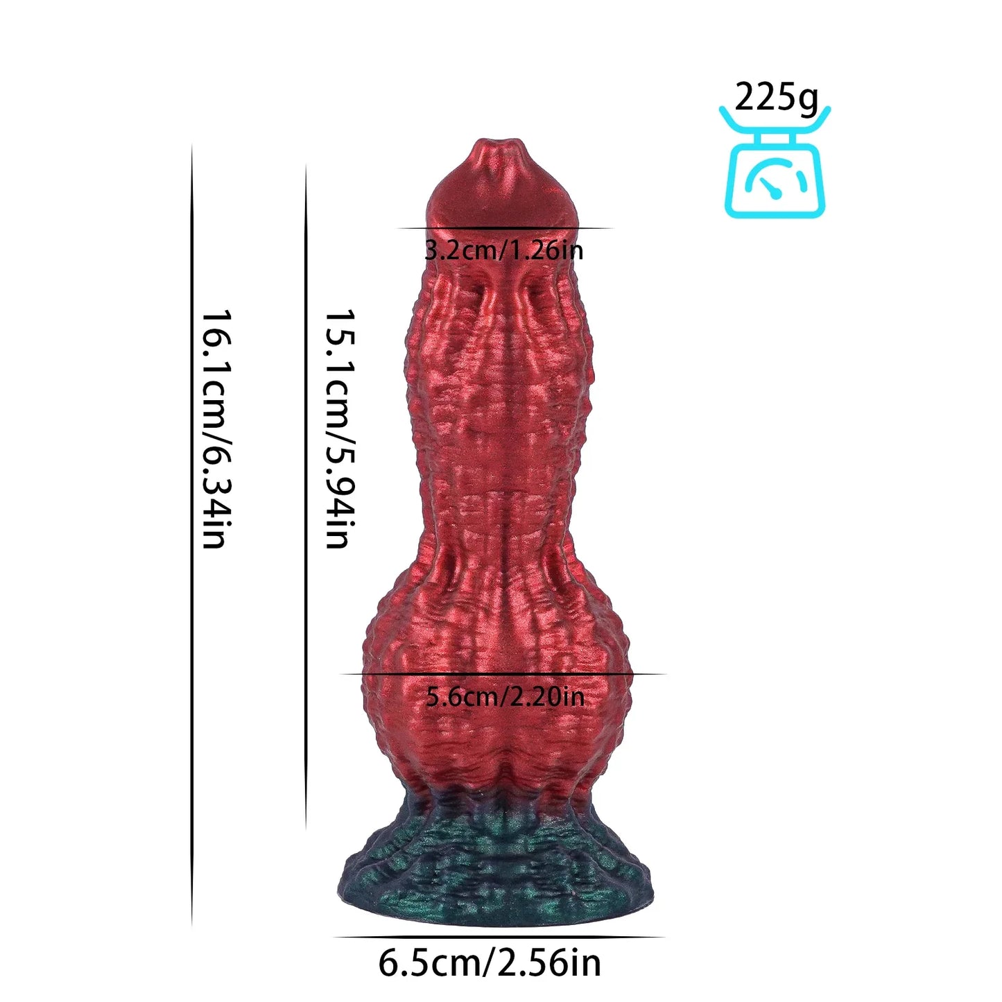 6 Inch Red Textured Dog Knotted Dildo -- 39.00 -
