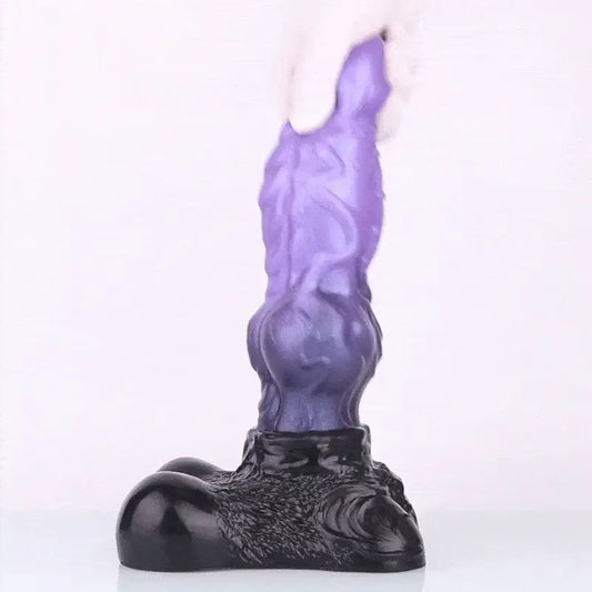 10 Inch Purple Ribbed Dual Density Fantasy Knotted Dildo -- 99.00 -