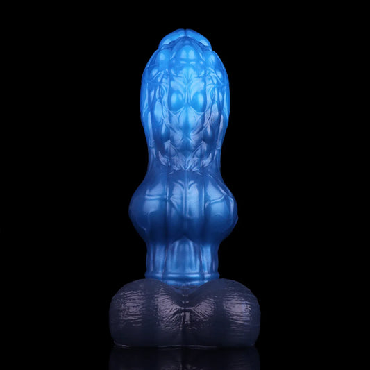 Blue 8 Inch Dual Density Textured Fantasy Knot Dildo -- 76.00 -