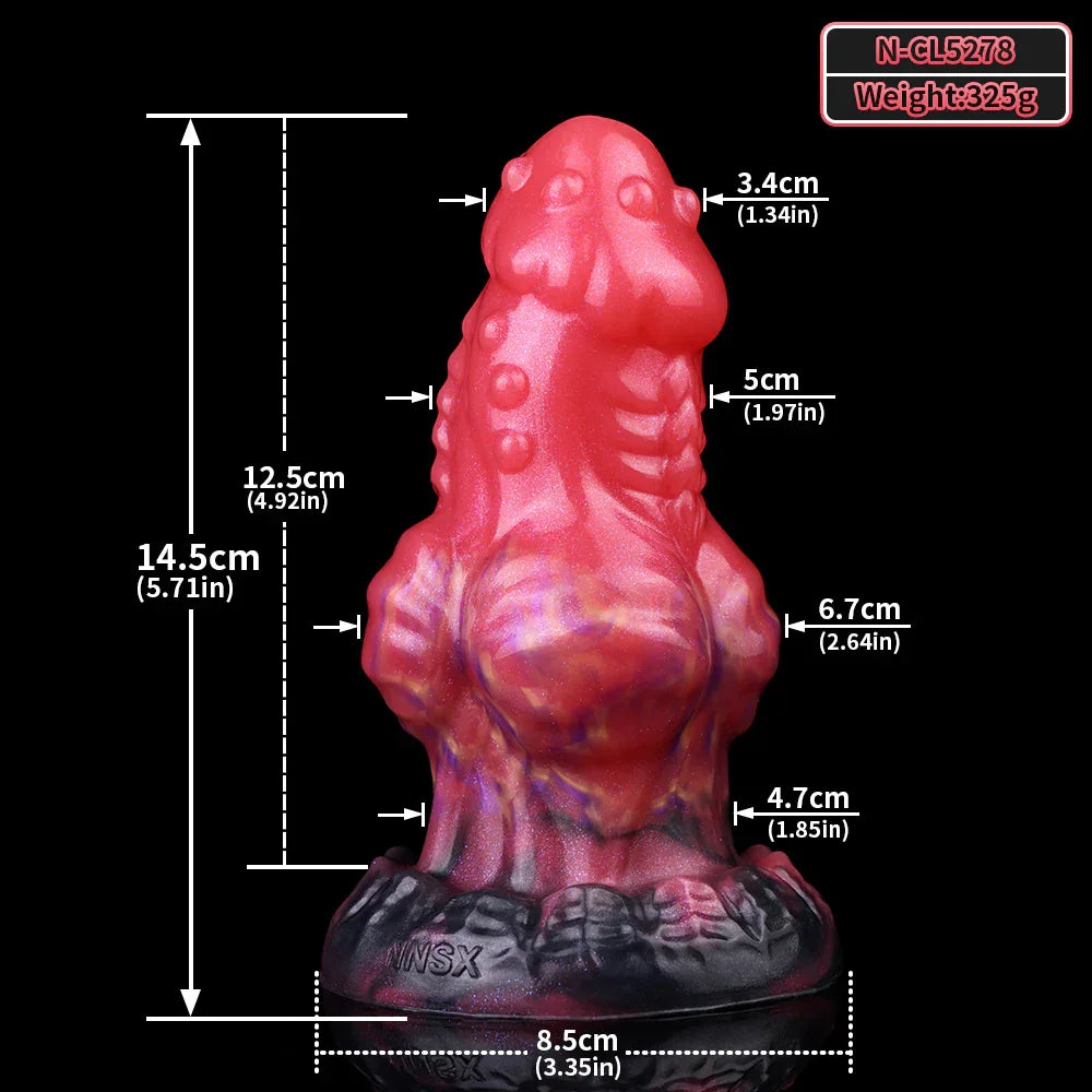 5 Inch Alien Red Dog Knot Dildo With Suction Cup -- 47.00 -