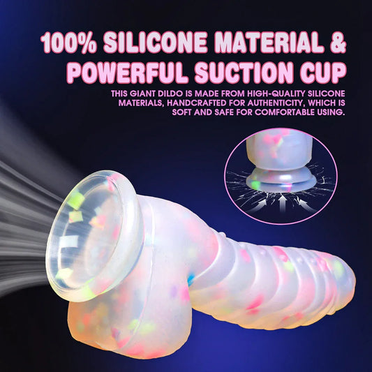 Glow In The Dark Dragon 7 Inch Confetti Dildo -- 39.99 -