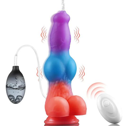 9 Inch Color Mixing Remote Control Vibrating Squirting Dildo -- 89.90 -