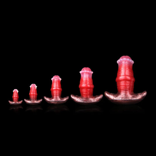 Red 8 Inch Beaded Head Anal Plug Horse Knot Dildo -- 35.00 - 